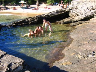 In the natural pool at Azedinha Beach, Praia da Azedinha, Búzios