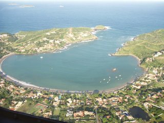 Praia da Ferradura - Ferradura Beach Búzios from air.
