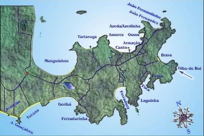 Map of Olho de Boi - Bullseye Beach Buzios Map