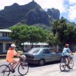 Biking around Bora Bora
