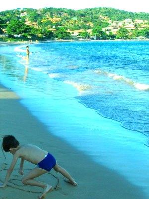Playing on the beach, Ferradura, Buzios