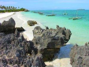 Rocks along Matemwe Beach in Zanzibar