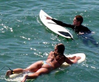 Surfers at Black's Beach, San Diego