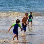 Playing on Santa Cruz beach, California Playing on Santa Cruz beach, California