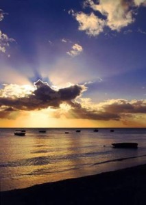 sunset in Mauritius