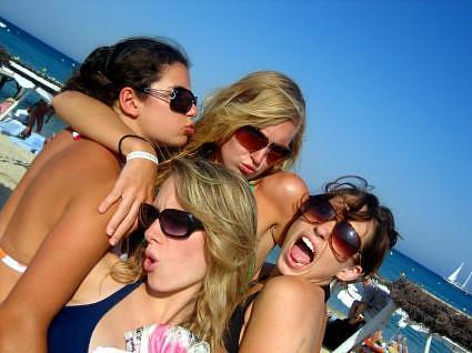 Girls on the beach in st. tropez