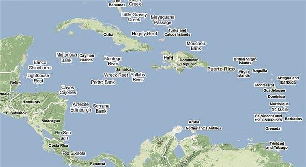 Map of Central America and The Caribbean Map of Central America and The Caribbean
